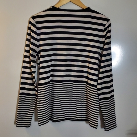 Lauren Ralph Lauren Women's White & Black long sleeve crew neck top Size XL - Picture 2 of 10